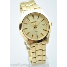 Seiko Gents Gold Plated Bracelet Watch Sgee46p1 Rrp Â£160.00