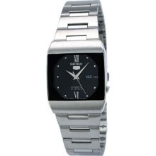 Seiko Ladies Stainless Steel Automatic Black Dial Day and Date Display SNY011