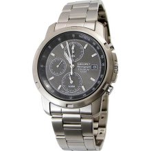 Seiko Men's Titanium Alarm Chronograph Gray Dial SNA107