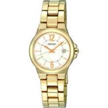 Seiko Quartz Gold-tone Stainless Steel Ladies Watch SXDC90 ...
