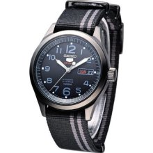 Seiko Seiko 5 Fabric Strap Mechanical Watch Black Blue Srp277j1 Made In Japan