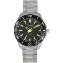 Seiko SGEE51 Seiko Mens Casual Dark Grey Dial Stainless Steel Watch SGEE51