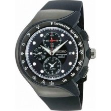 Seiko Streamline Black Rubber Strap Chronograph Mens Watch SNAD45 ...