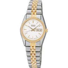 Seiko Swz054 Women's Others Two Tone Ss Band White Dial Watch