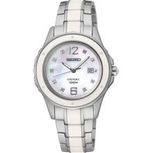 Seiko Sxde85 Women's Coutura Mother Of Pearl Dial Watch