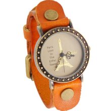 Shshd Vintage Eiffel Tower Pattern Analog Women's Wristwatch W/ Fauxy Leather O