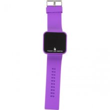Silicone Touch Screen Creative Red LED Flashing Wristband Watch purpl
