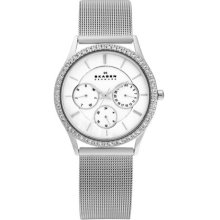 Silver Tone Mesh & Glitz Watch