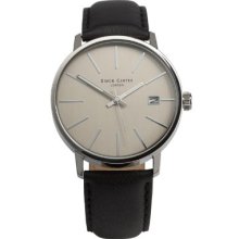 Simon Carter Men's Quartz Watch With Grey Dial Analogue Display And Black Leather Strap Wt1905 Grey