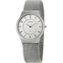 Skagen 233lss3l Watch Mesh Mens Silver Dial Quartz Movement