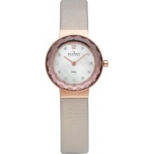 Skagen 456srlt Ladies White Rose Gold Watch Rrp Â£110