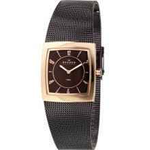 Skagen 563XSRM Women's Denmark Rose Gold Tone Case Brown Dial Gunmetal