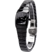 Skagen Ceramic Braceletand Case Black Dial Women's Swarovski Crystals