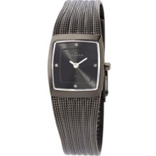 Skagen Denmark Watch, Womens Charcoal Stainless Steel Mesh Bracelet 38