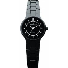 Skagen Ladies Black Ceramic Quartz Crystal 572SBXBC Skagen Ladies Black Ceramic Quartz Crystal 572SBXBC