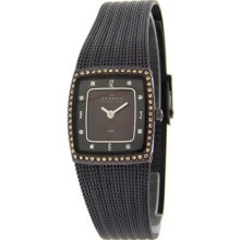 Skagen Ladies Stainless Steel Case and Mesh Bracelet Brown Mother of Pearl Dial 384XSDD1S