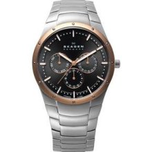 Skagen Mens Chronograph Titanium Watch - Silver Bracelet - Charcoal Dial - 596XLTRXM