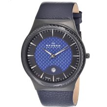 Skagen Men's Titanium Case Blue Strap Watch