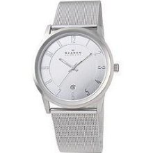 Skagen Steel Mesh Silver-Tone Dial Men's Watch #33XLSS