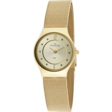 Skagen Watches Women's Gold Tone Dial Gold Tone Ion Plated Stainless S