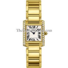 Small Cartier Tank Francaise Diamond Ladies Watch WE1001R8