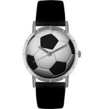 Soccer Lover Print Watch Classic Silver