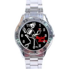 Social Distortion Stainless Steel Analogue Menâ€™s Watch For Gift