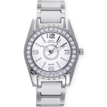 Sofia by Sofia Vergara Ladies Crystal Accent White Dial with White