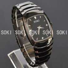 Soki Dress Black Mens Analog Quartz Wrist Band Bracelet Gift Watch W088