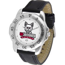 South Dakota Coyotes Logo- Mens Sport Leather Watch