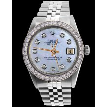 SS jubilee bracelet date just watch white diamond dial bezel men rolex