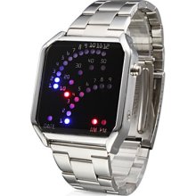 Stainless Steel Fashion 29 Blue LED Light Digital Sports Watch