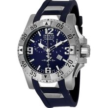 Stainless Steel Reserve Swiss Quartz Chronograph Diver Blue Dial Strap