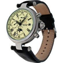 Steinhausen Men s Three Eyes Automatic Leather Strap Watch B