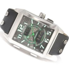 Stuhrling 255b 331571 Madman Digital Quartz Black/green Dial Rubber Mens Watch