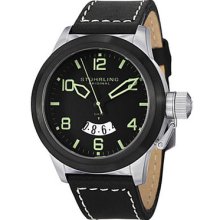 Stuhrling Original 427 33d51 Pilot Quartz Leather Strap Mens Watch