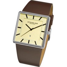 Stuhrling Original Men's 342.3315K15 Classic Saratoga Swiss Quartz Ultra Slim Date Brown Watch
