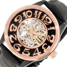 Stuhrling Original Men's Rose Gold Keleton Automatic Watch Film On Dial