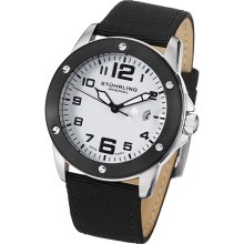 Stuhrling Original Watches Men's Pilot Ace Quartz Silver Tone Dial Bla