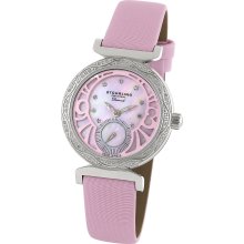 Stuhrling Original Women's 'Soiree' Diamond Pink Strap Watch