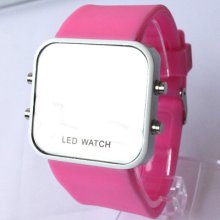 Style Fashion Luxury Cool Sport Led Digital Mirror Mens/womens Watch Pink