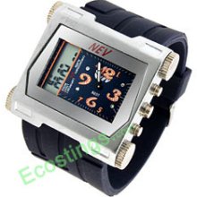 Stylish Blue 2 in 1 Digital and Quartz Multifunction Sports Wristwatch + Cube Case