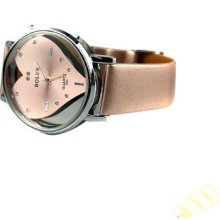 Stylish Round Unisex Quartz Wrist Watch with Faux Leather Band for Bo