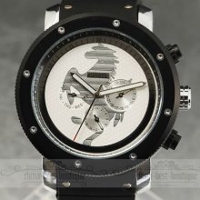 Super Fashion Sports Punk Automatic Mechanical Rubber Analog Men's Wrist Watch