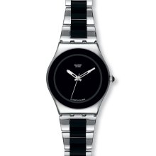 Swatch Black Ceramic Ladies Watch YLS168G