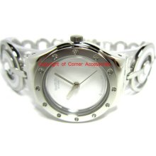 Swatch Silver Swiss Crystal Ycs237g Ladies Watch Hot