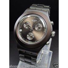 Swatch Svcc 4000ag Full Blooded Smoky Brown X-large Dial Bezel Watch Retro Pn