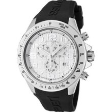 Swiss Legend Men's Eograph Chronograph White Dial Black Rubber