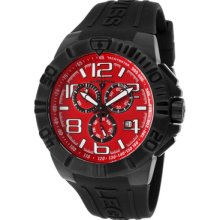 Swiss Legend Men's Super Shield Chronograph Red Dial Black Ip Case Bla