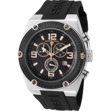 Swiss Legend Men's Throttle Chronograph Black Dial Black Bezel Rose Go